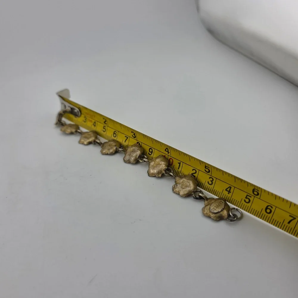 Express Rose Floral Link Kids Bracelet Antique Style Gold Tone FAIR Cottagecore